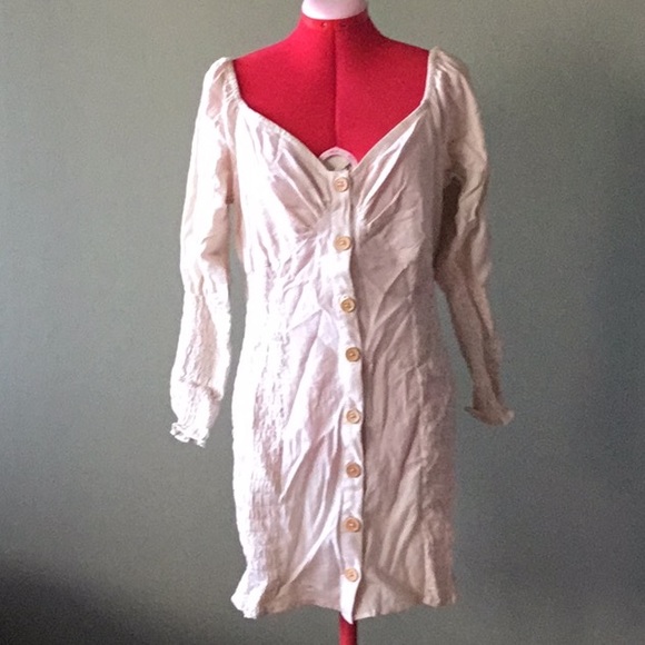 *NEW w/ TAGS* Linen ASOS shirred ruched mini - Picture 2 of 5